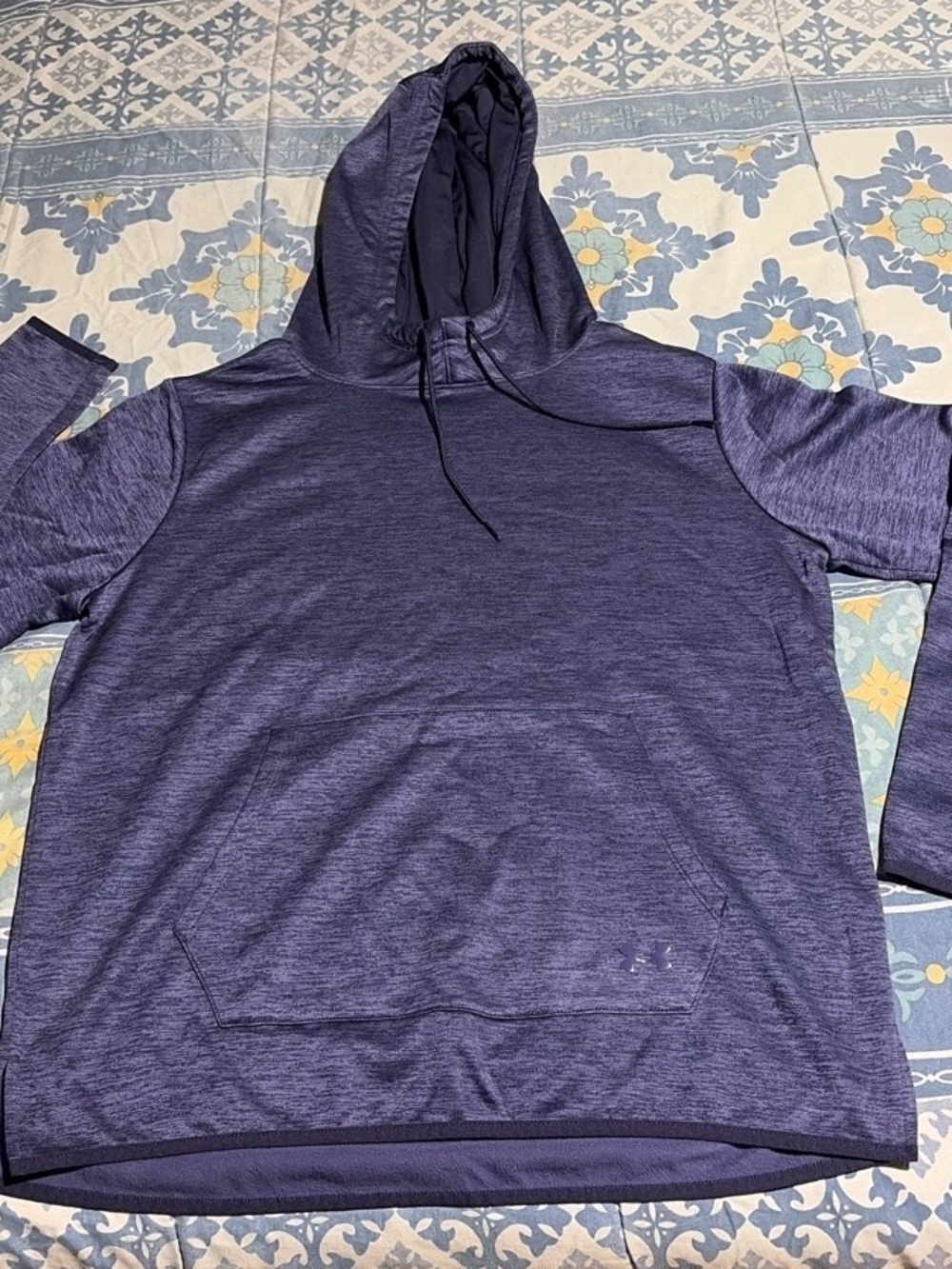 Under Armour Kids Heathered Navy Purple Hooded Pullover